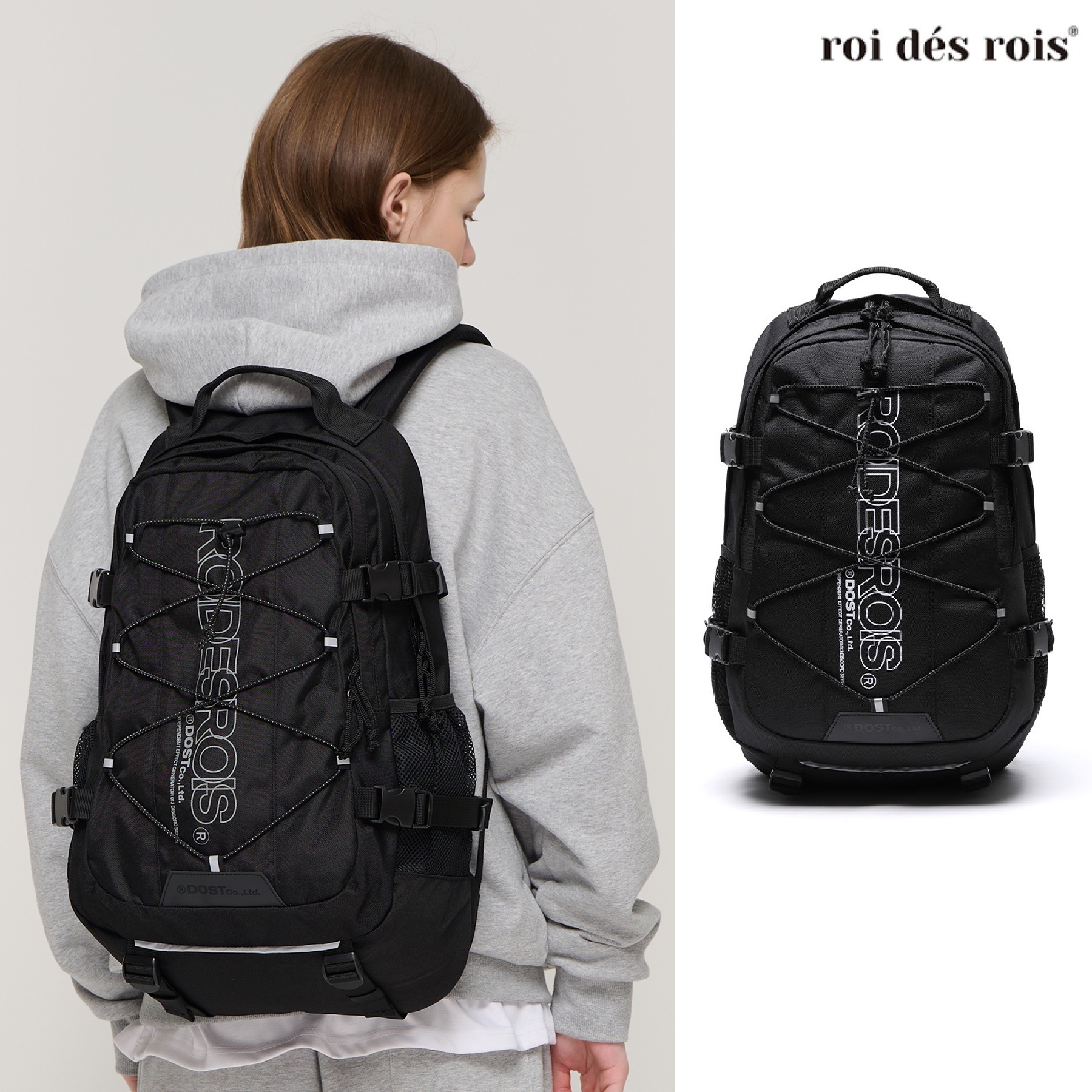 McFly 3M Scotch String Backpack (Black) 新商品 韓国の人気 韓国ファッション 日常服 男女共用 カップルアイテム ストリートファッション 新学期 学生ファッ