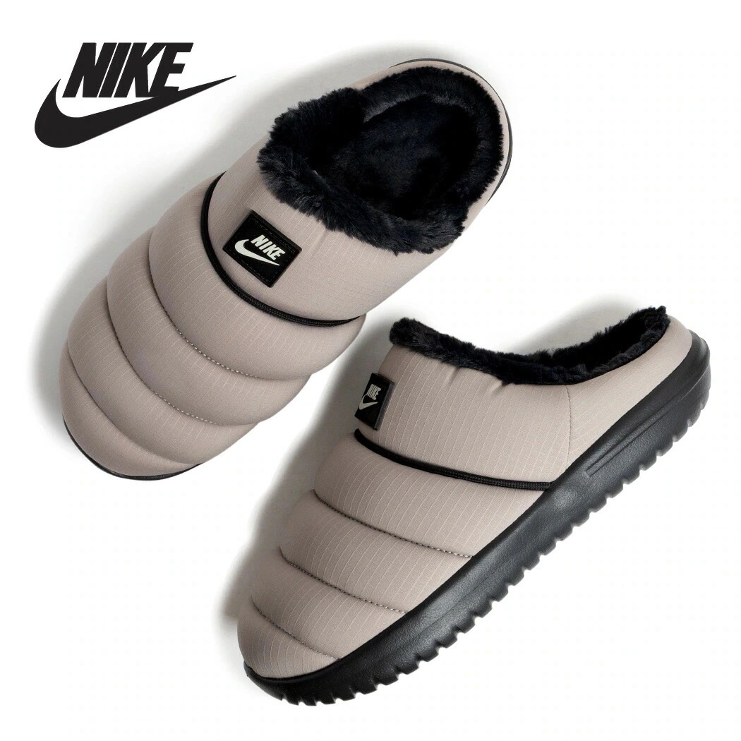 NIKE ナイキ バロウ SE ウィンターサンダル 冬用 暖かい 防寒 サンダル BURROW S E COLLEGE GRAY ( グレー 灰色 ベージュ スリッパ フリース メンズ HV8561