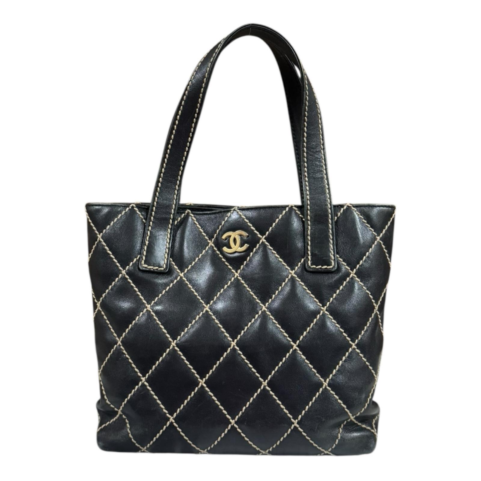シャネル ワイルドステッチ ハンドバッグ レザー CHANEL 中古