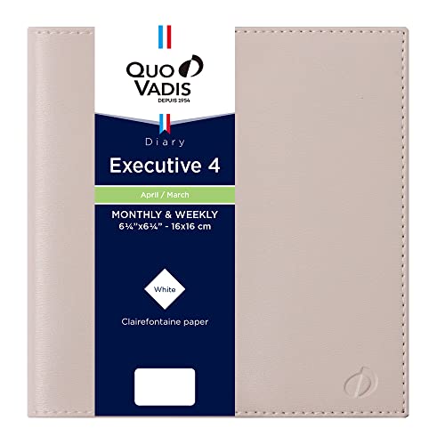 クオバディス 手帳 【2025年4月始まり】ダイアリー『エグゼクティブ4/ソーホー』 (週間バーチカル・正方形サイズ 16×16cm) ピンクベージュ QUOVADIS qv66205pb