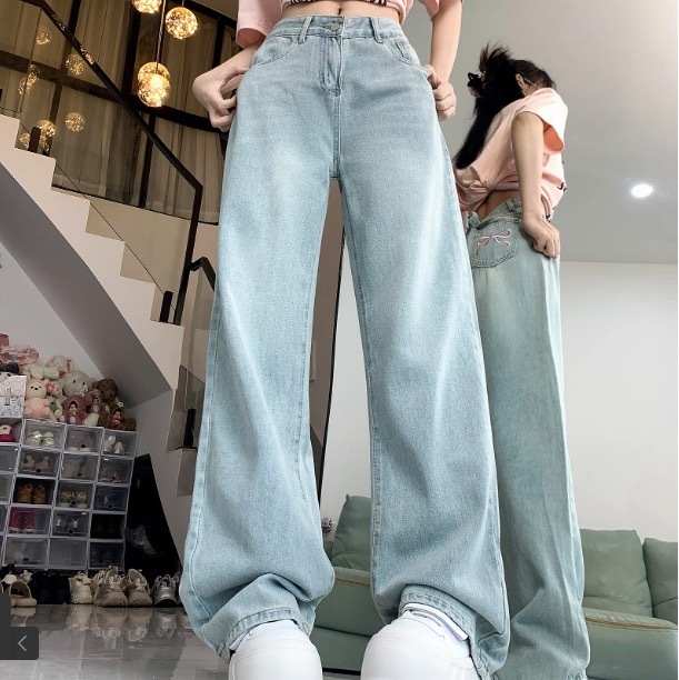 レディース パンツ ボトムス Gパン ワイドパンツ デニムパンツ バギーパンツ ロング ロング丈 ワイド ポケット デニム ブルーデニム かわいい 大人可愛い きれいめ シンプル カジュアル 上品