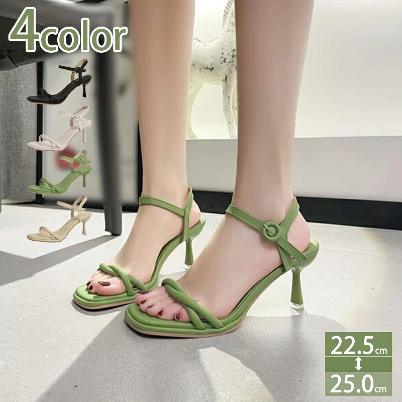 777円OFFクーポン ストラップサンダル ヒール レディース 春夏 オフィス ピンヒール アンクルストラップ サンダル パンプス オープントゥ サンダル ヒール 低反発 エレガント おしゃれ 同窓会