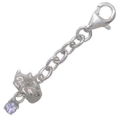 幸せを招く猫モチーフ ( 12月誕生石 ) シルバー タンザナイトチャームトップホルダー楽ギフ_包装