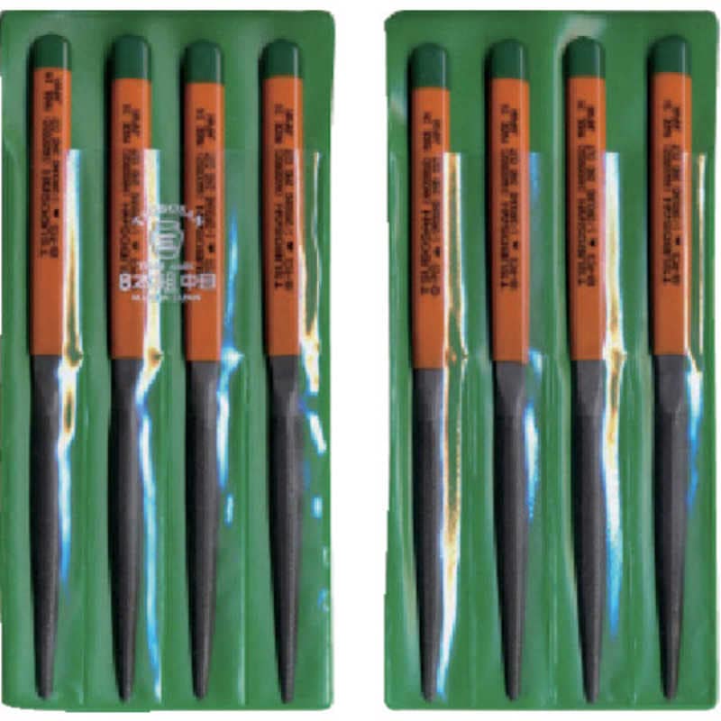 ツボサン　組ヤスリ 8本組 半丸 中目　HA00802