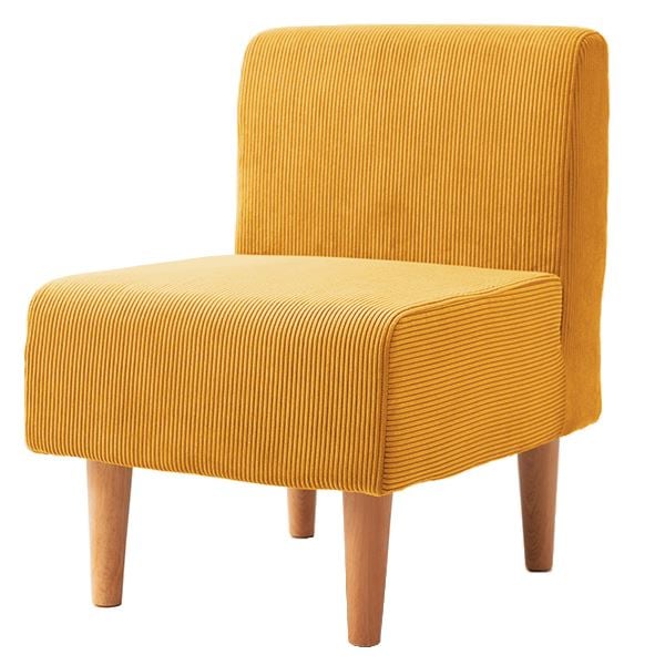 ダイニングソファ 1人掛けコーディロイ生地 YE イエロー