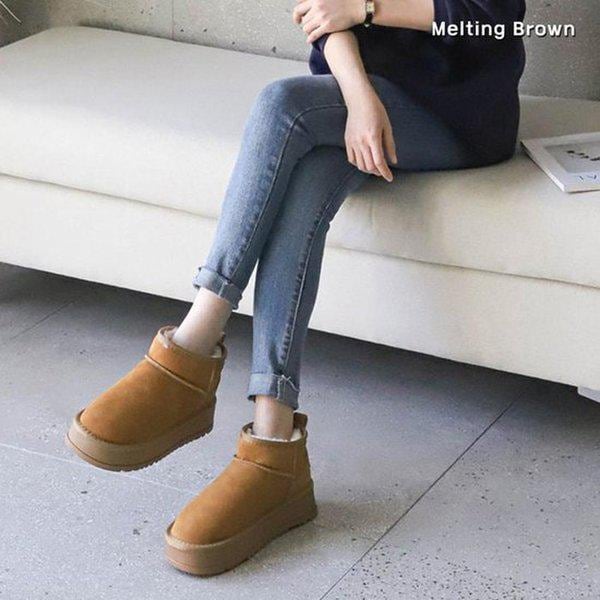 女性スエードブーツ冬の毛皮ブーツSS90