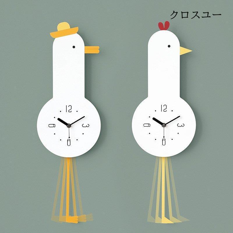 掛け時計 時計 壁掛け時計 北欧 静音 非電波 おしゃれ 部屋飾り 子供 祝い 誕生日 かわいい ダック形 壁飾り 乾電池 静音 オシャレ 子供部屋