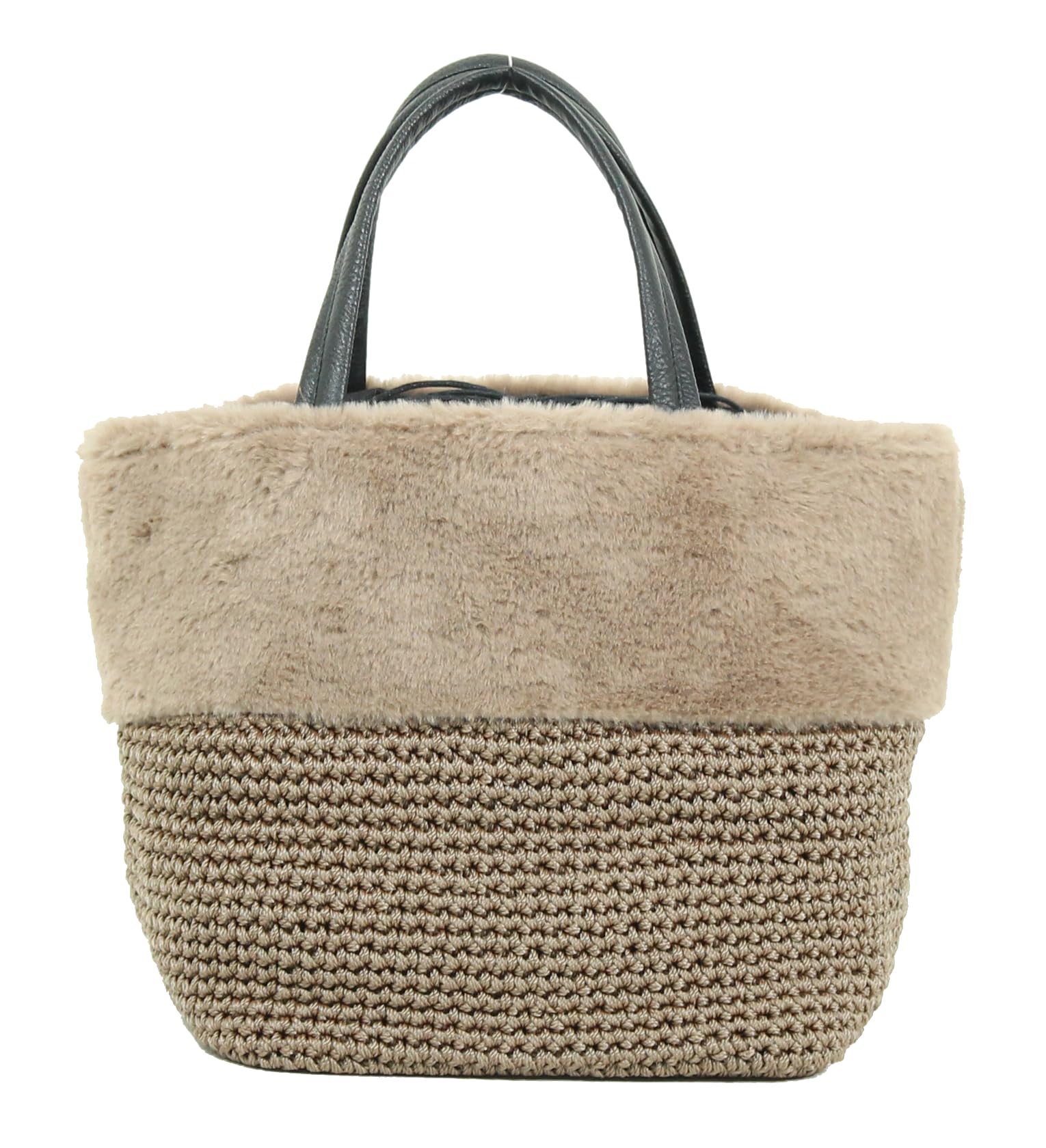 [かごの森] ファーバッグ トートバッグ レディース ニット バッグ 大人 上品 おしゃれ 巾着 トート 301