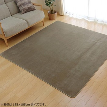 ラグ カーペット 『ピオニー』 ベージュ 約185×185cm (ホットカーペット対応) 9810242