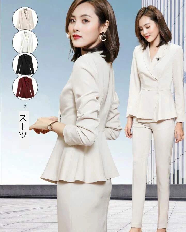 おしゃれ 洗えるスーツ レディース 2点セットビジネス パンツスーツ フォーマル 通勤 OL オフィス 制服 着痩せ 20代30代40代 ママ 新作 春秋 リクルートスーツ セットアップ セレモニース