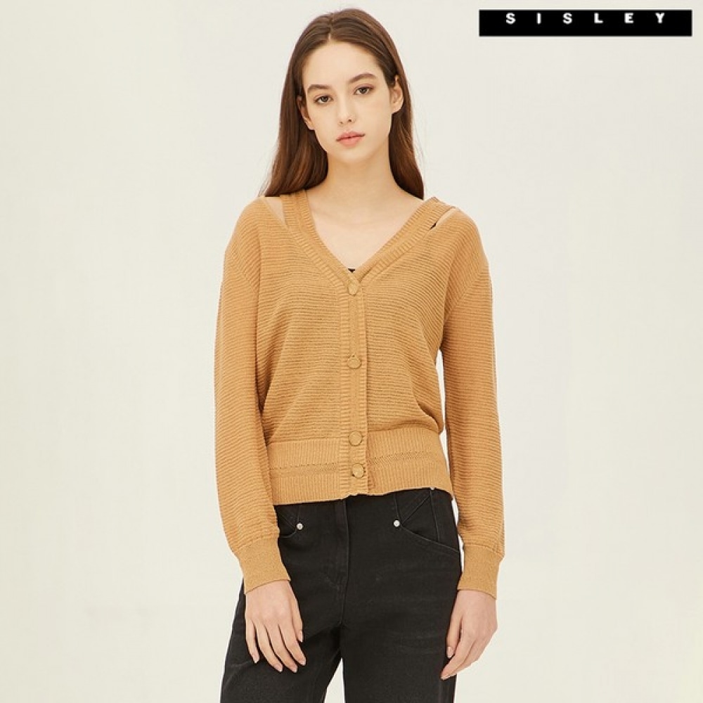 (シスレー) シスレーカットアウトネックニットカーディガン SAKC02241_BE