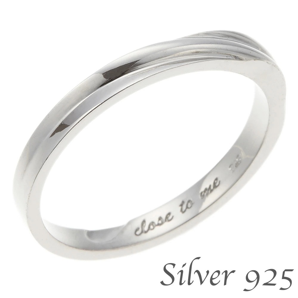 リング メンズ シルバー925製 ブラック 黒 シンプル カジュアル ウェーブライン ツイスト メタ