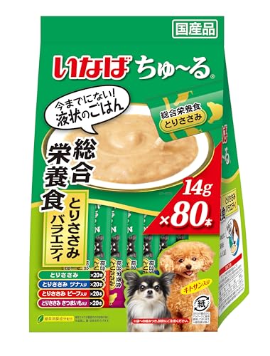 いなば ちゅ~る 総合栄養食 とりささみバラエティ 犬用おやつ 80本
