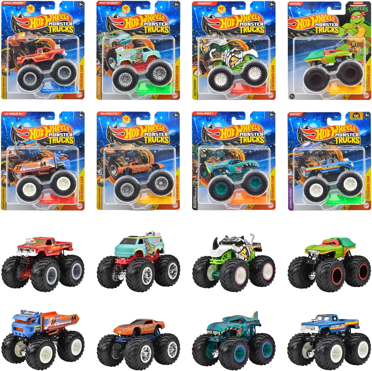 ホットウィール Hot Wheels モンスタートラック 1:64 アソート 乗り物おもちゃ ミニカー 8台入り BOX販売 3歳から マルチ 983F-FYJ44 4,854円