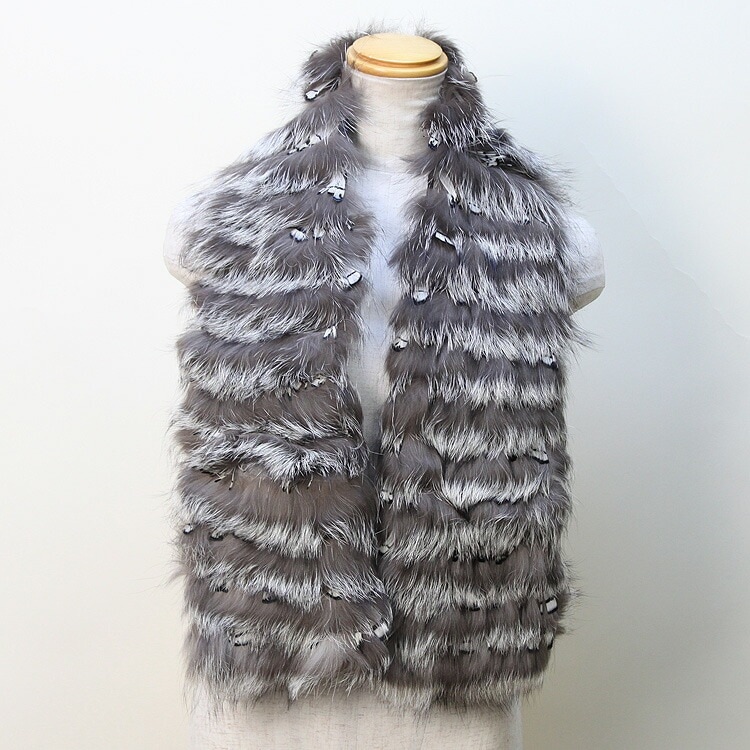 シルバー フォックス ファー ストール ナチュラルカラー 送料無料 レディース ギフト プレゼント 23,680円