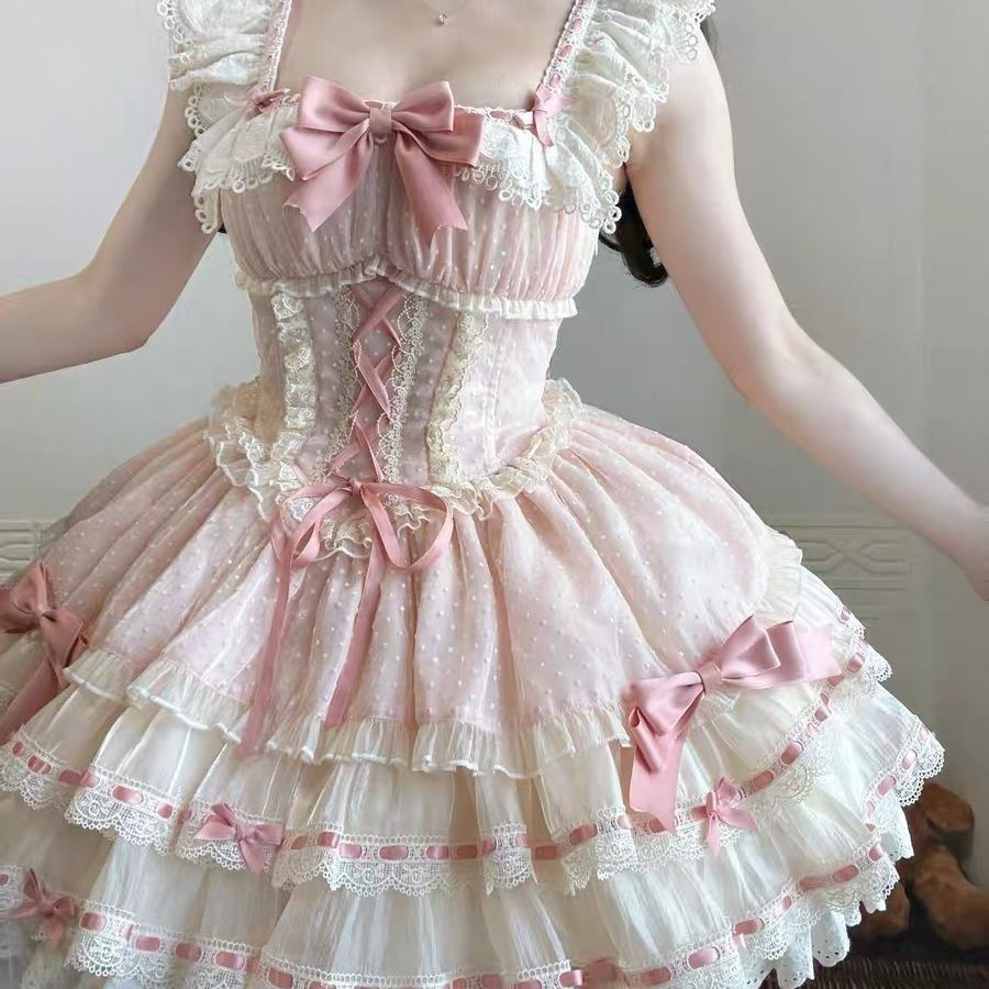 ハロウィンキュンキュン人形正規品バレエケーキドレスワンピースlolita韓国個性街頭着挂けスカート