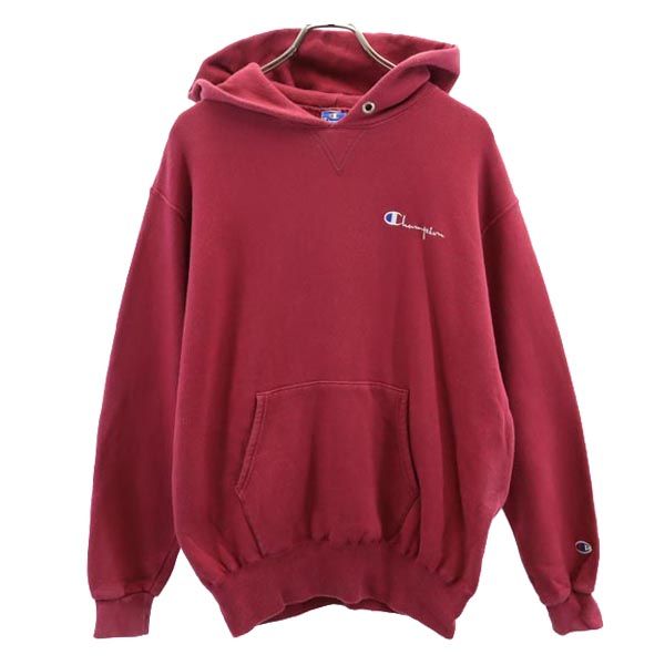 90s 青タグ USA製 長袖 スウェットパーカー L レッド系 裏起毛 メンズ