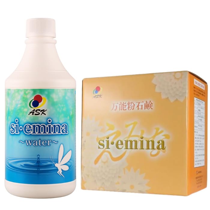 えみな siemina 万能 粉石鹸 ＋ 液体石鹸えみなウォーター 【計量スプーン リーフレット付き】 エコ洗剤