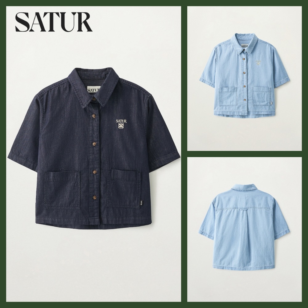 Light Weight Denim Pocket Half Shirt