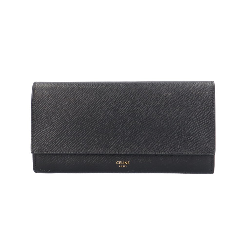 セリーヌ ラージ フラップウォレット 長財布 レザー 10B563BEL.38NO CELINE 中古
