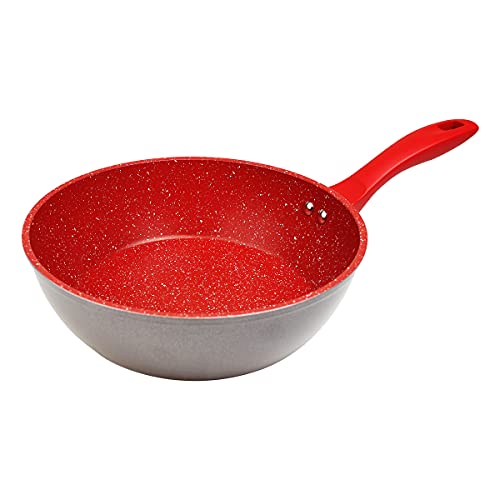 色：レッド サイズ：24cm フレーバーストーン 24cm ディープパン 単品（レッド）焦げ付きにく