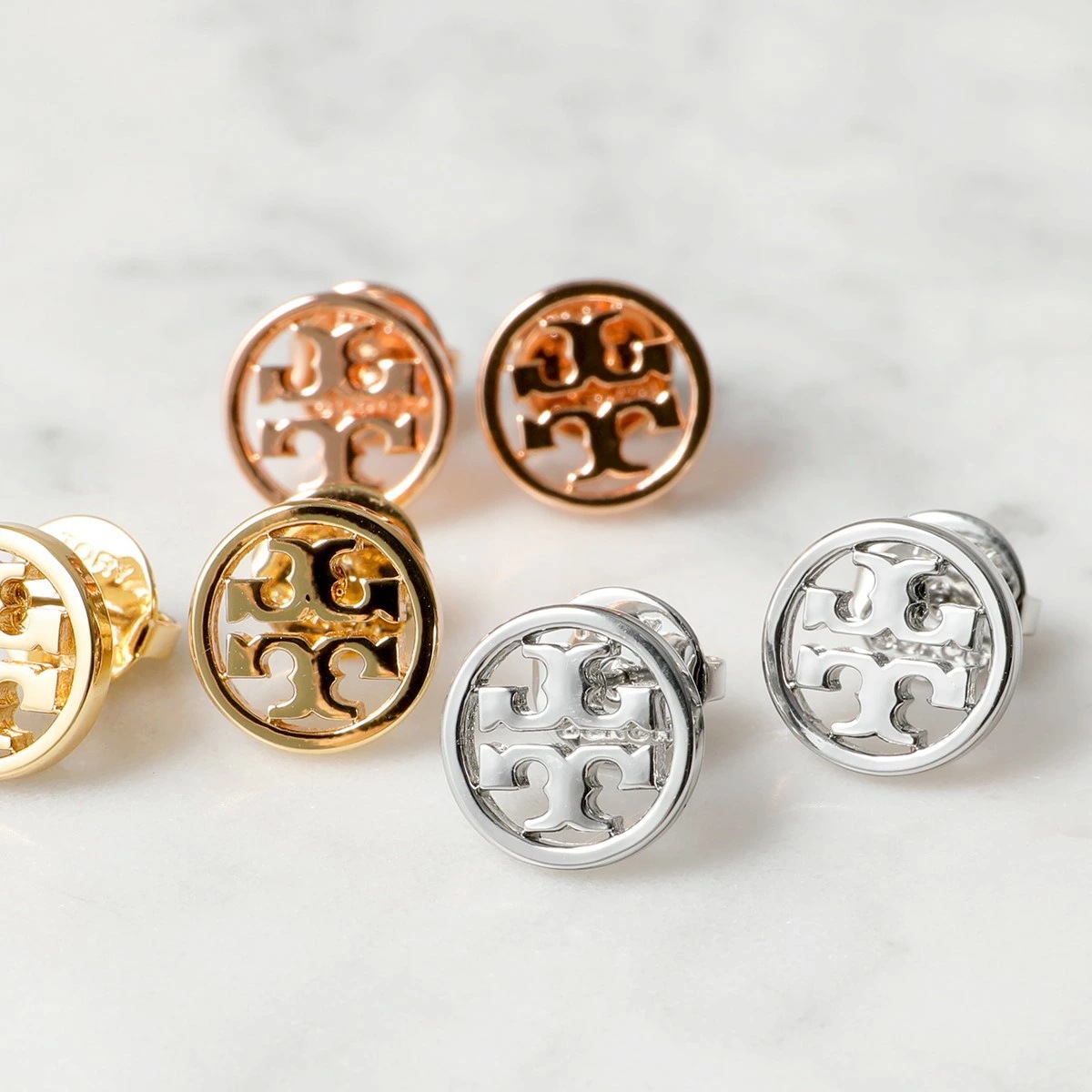 TORY BURCH トリーバーチ ピアス Miller Stud Earring 26222 11165518 レディース ミラー スタッズ プレーテッドブラス ダブルTロゴ カラー4色