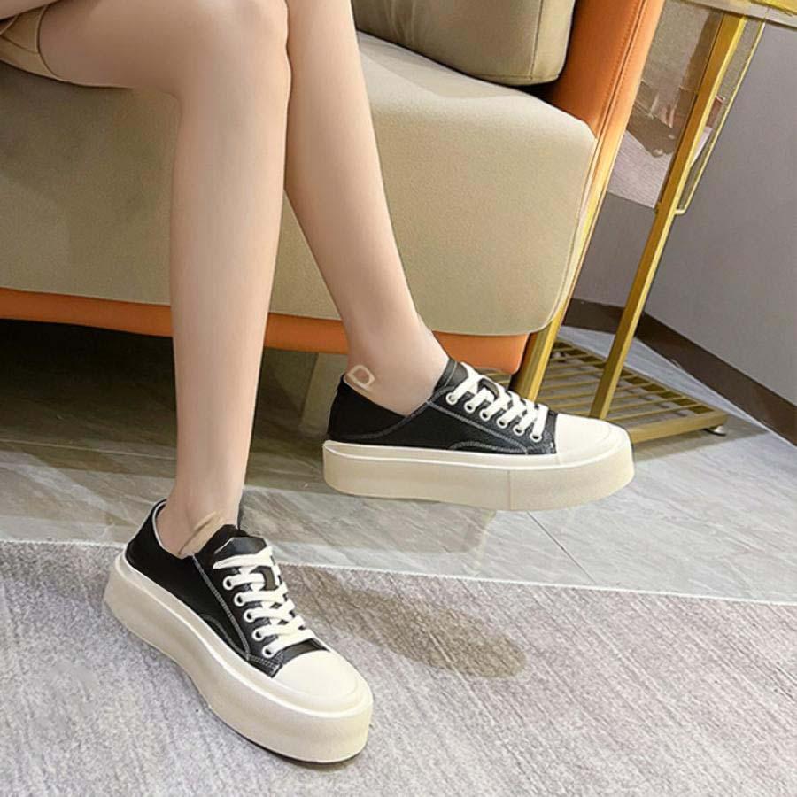 2025新品 数量限定 厚底スニーカー スニーカー レディース レースアップスニーカー 厚底 ローヒール レースアップシューズ 歩きやすい 美脚 厚底レースアップスニーカー 軽量 短納期