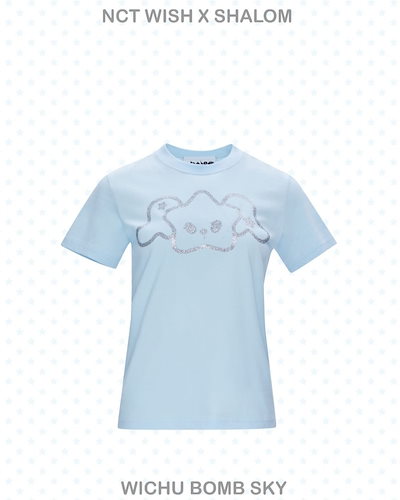 NCT WISH X SHALOM WICHU BOMB SKY Tシャツ　S ☆ SHALOM x NCT Wish ☆WICHU BOMB【送料込/関税込】 (SHALOM/T