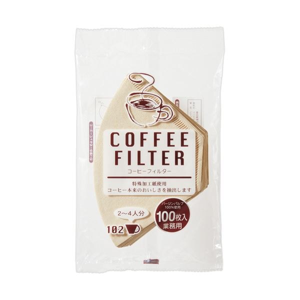 （まとめ）ニットク コーヒーフィルター 未晒し（24人用） 200043 1セット（300枚：100枚x3パック）[x10セット]