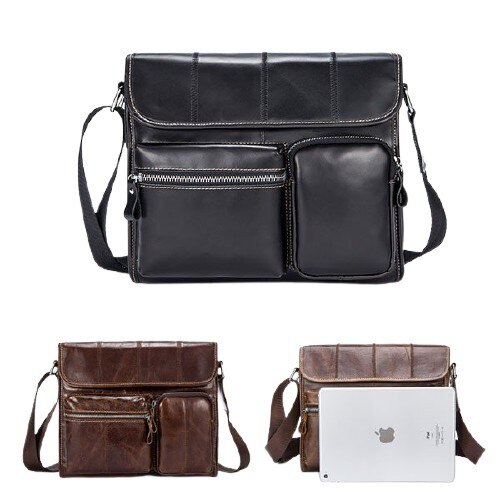 ビジネス 男女兼用 斜め掛け ブリーフケース メッセンジャーバッグ 鞄 牛革 軽量