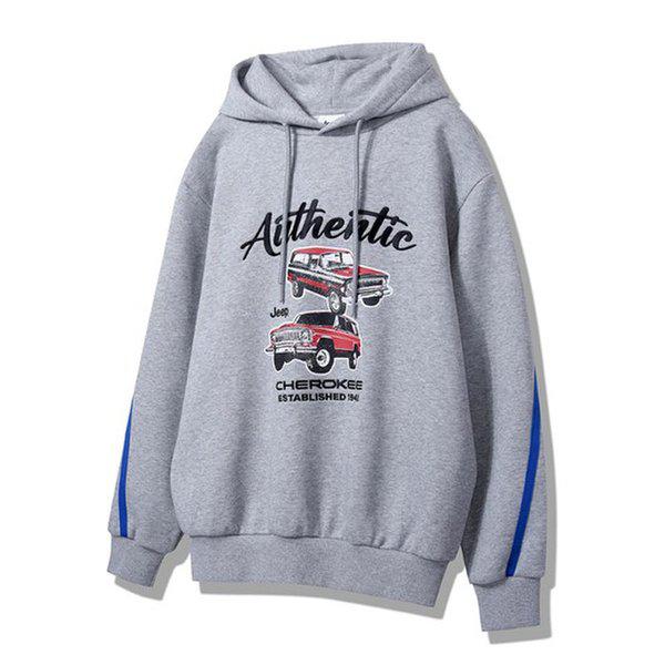 チェロキーテープ配色ルーズフィットセットアップ男女共用フード付きTシャツJP1THU031MG