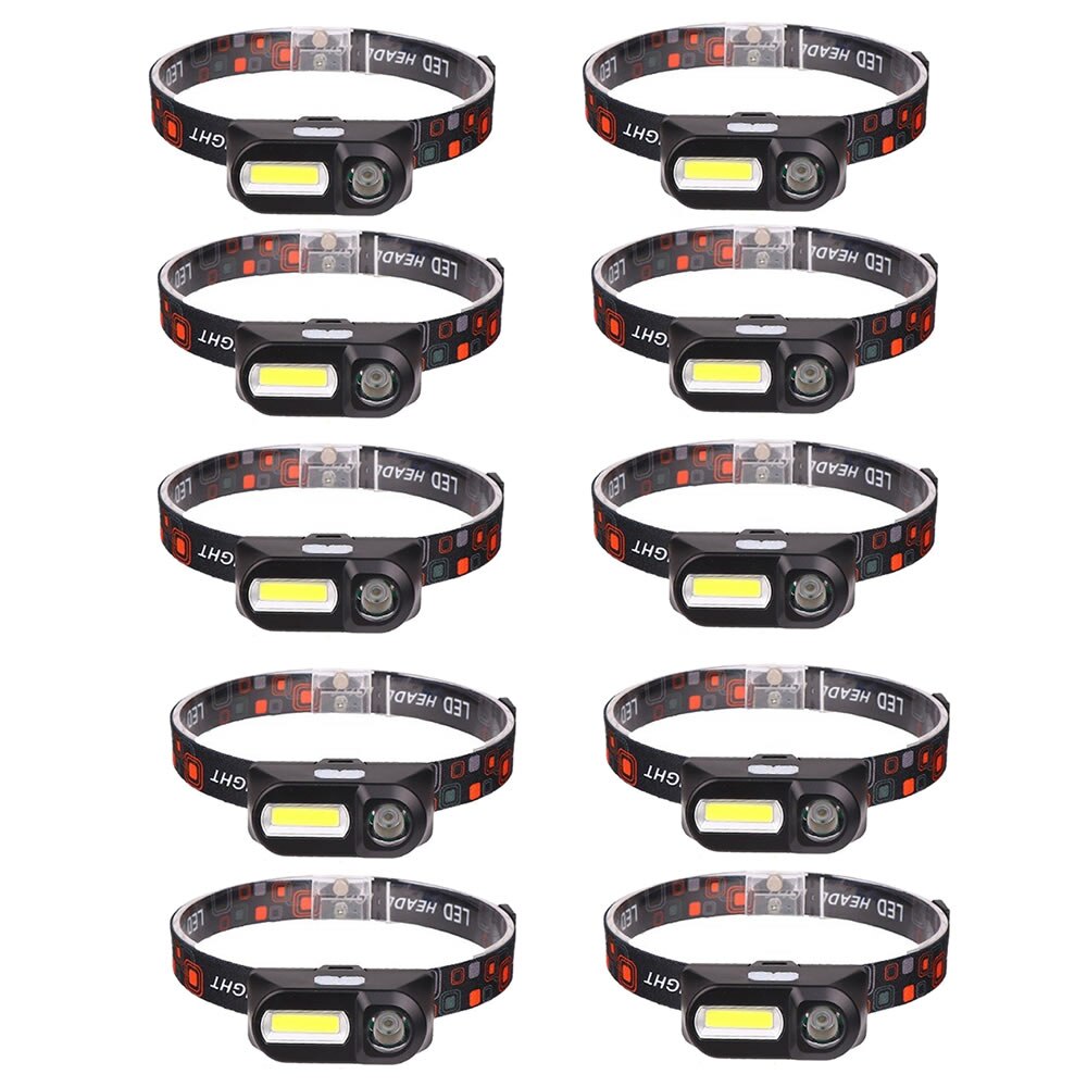 10個セット ヘッドライト 充電式 2IN1 超強力 LED ヘッドランプ 釣り 登山 アウトドア キャンプ COB XPE 非常灯 HEADCOB 7,052円