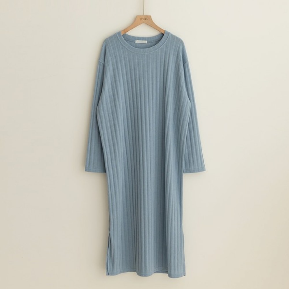 (Elysia) Tman ラウンドリブ付きスリットワンピース