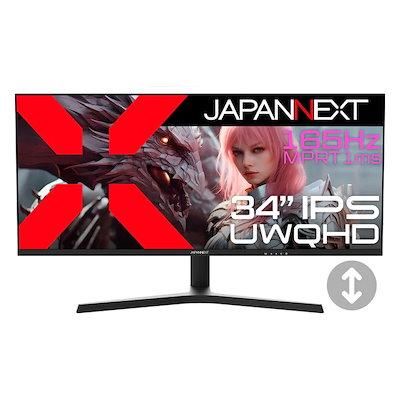 他サイト： JAPANNEXT　ウルトラワイドゲーミングモニター［34型 /UWQHD(3440×1440) /ワイド］　JN-IPS34G165UQ-HSの商品画像