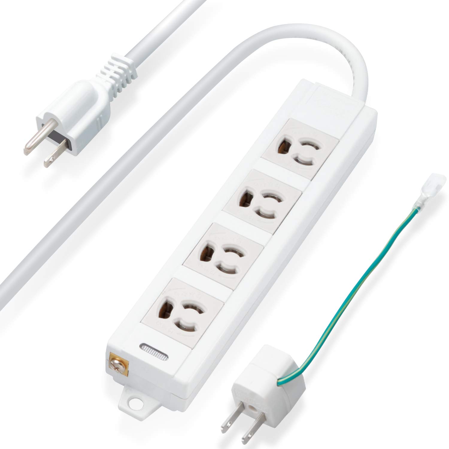 エレコム 電源タップ マグネット付 抜け止めコンセント 壁取付用固定フック付 3P-2P変換アダプタ付 4個口 10m T-ECOH34100NM グレー