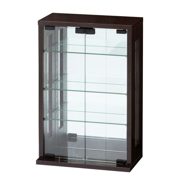 卓上コレクションケース 縦型 ダークブラウン 組立式