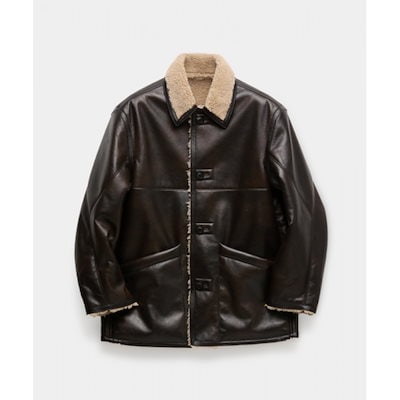 COOR リバーシブルフェイクシアリングコート (ダークブラウン) 42,117円