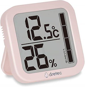dretecドリテック 温湿度計 温度 湿度 デジタル 大画面 おしゃれ 壁掛け スタンド 熱中症対策 O-402PKDI ピンク