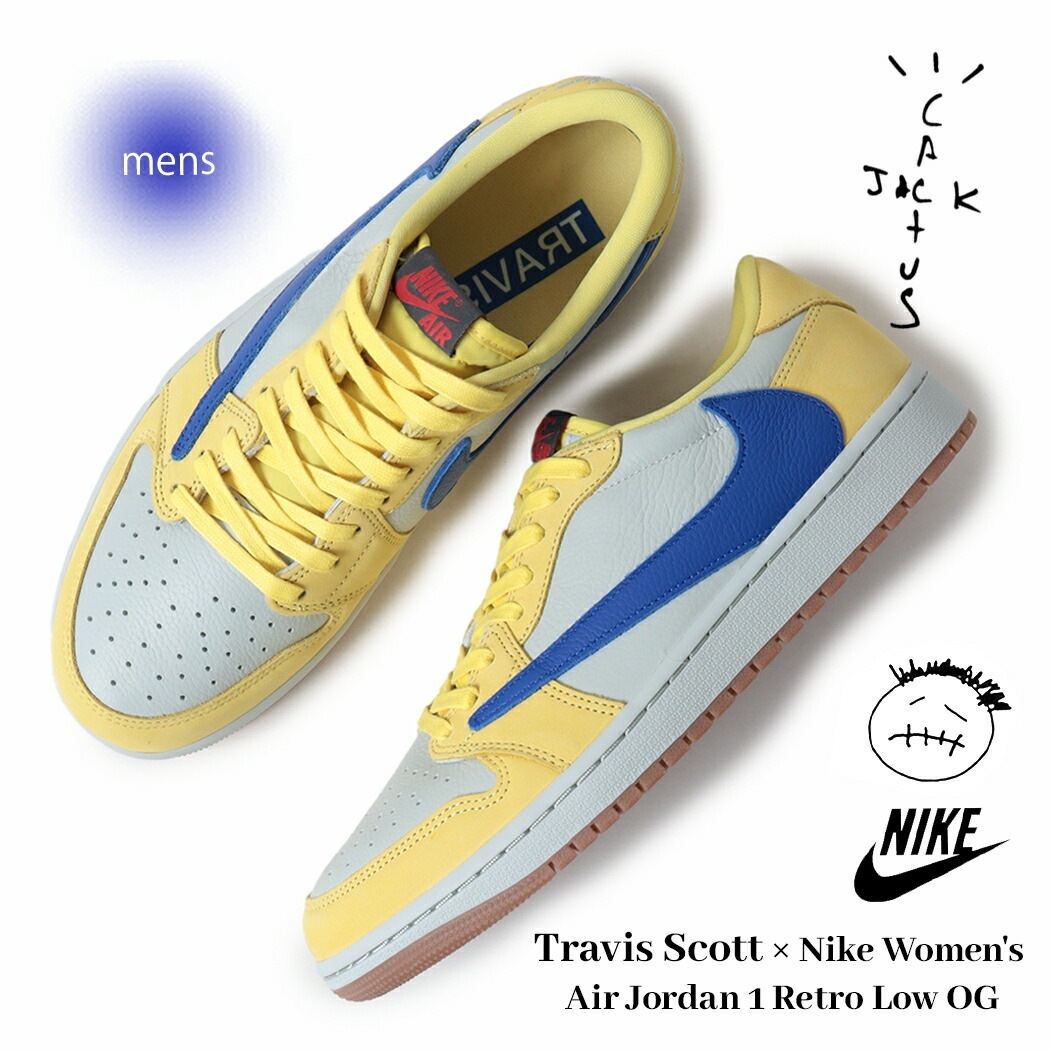 NIKE × TRAVIS SCOTT ナイキ エアジョーダン1 スニーカー WMNS AIR JORDAN 1 RETRO LOW OG CANARY ( コラボ トラヴィス メンズ DZ4137