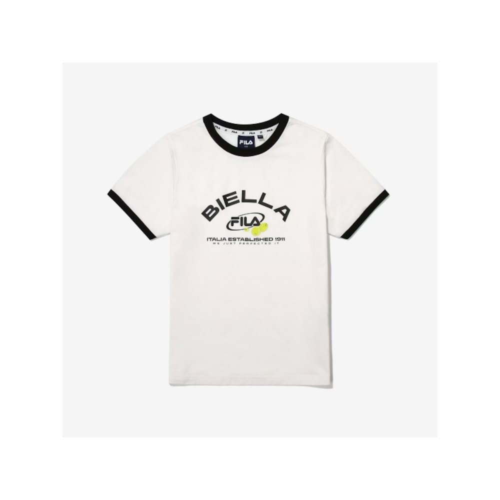 [FILA KIDS] エッセンシャルスリーブカラーマッチング T シャツ (FK2RSG2102X_IVY) Q0ZFK2RSG2102XIVY