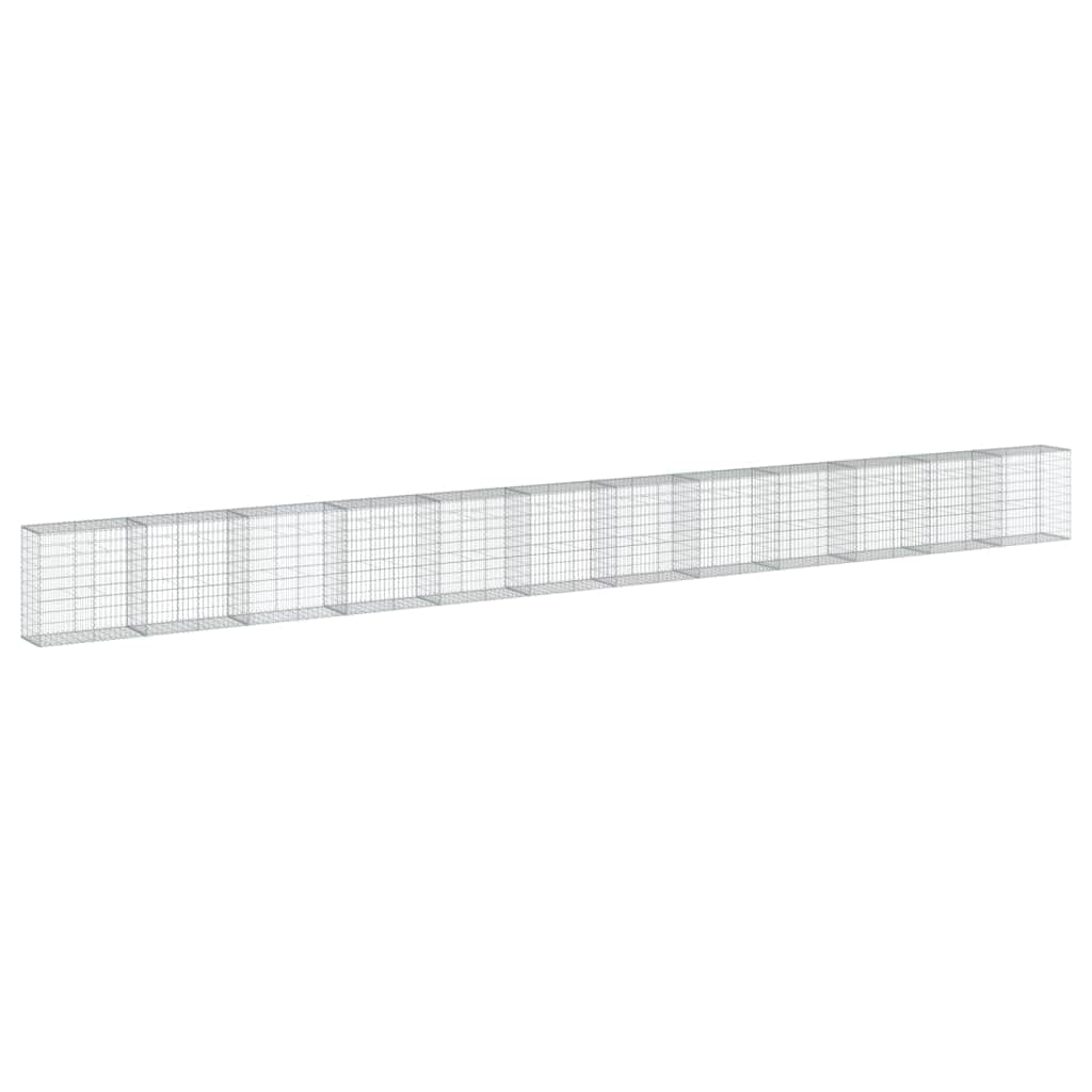 蛇籠バスケット カバー付き 1200x50x100cm 亜鉛メッキ鉄