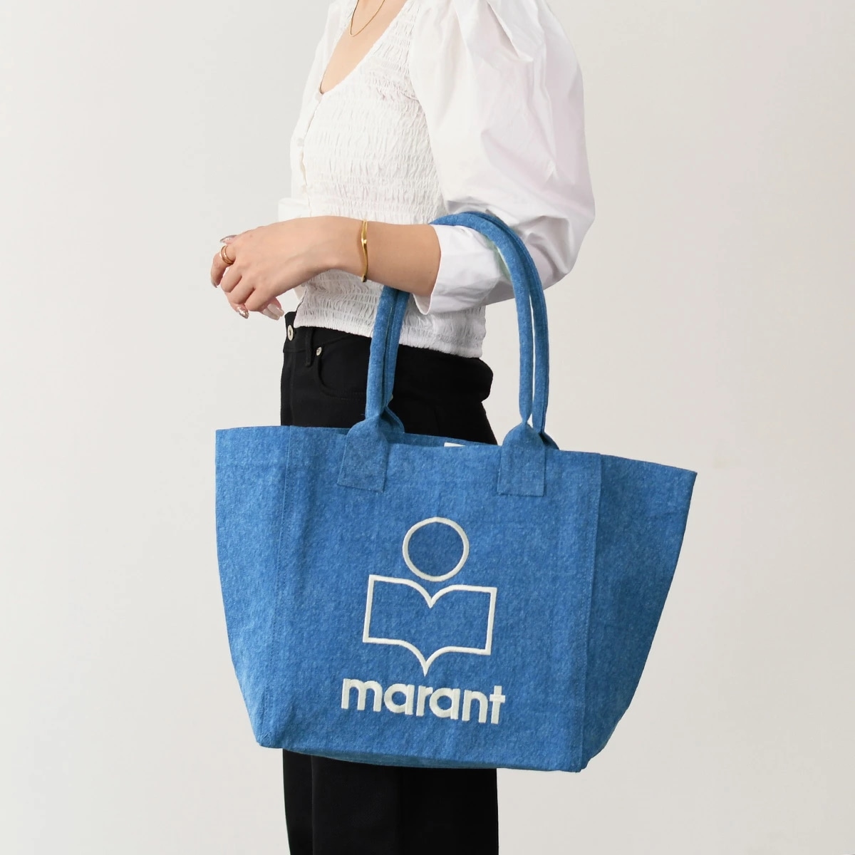 バッグ トートバッグ YENKY SMALL TOTE BAG PM0002FA A1X19M レディース ブルー ハンドバッグ ロゴ コットン 春夏 大容