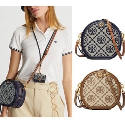 Tモノグラムショルターバッグ ジャカード 斜め掛け レディース 88168　88487