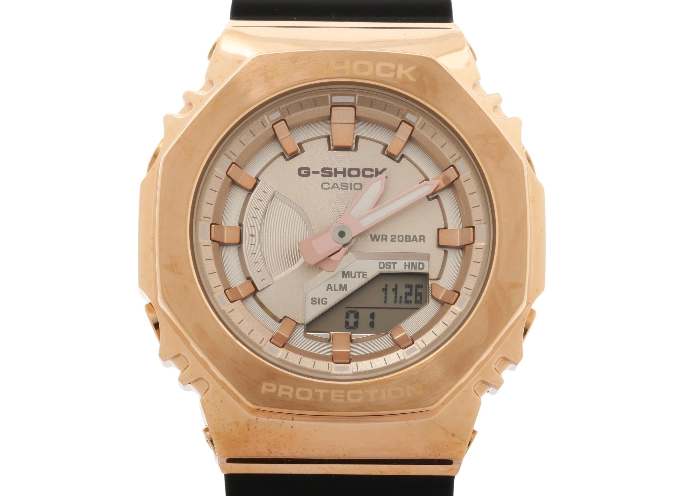 時計 G-SHOCK ANALOG-DIGITAL WOMEN 樹脂／ステンレススチール GM-S2100PG-1A4JF アナデジ ピンクゴールド ブラック メンズ時計【本物保証】