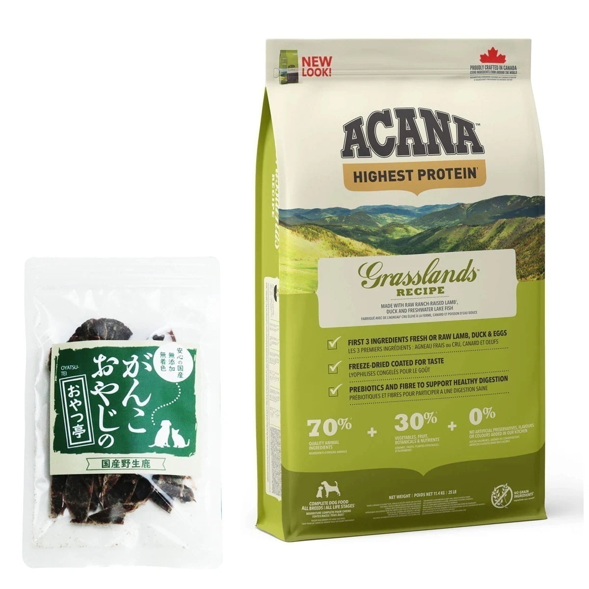 ハイエストプロテイン グラスランドドッグ 11.4kg ドッグフード【国産鹿肉ジャーキースモールカット40g付き】