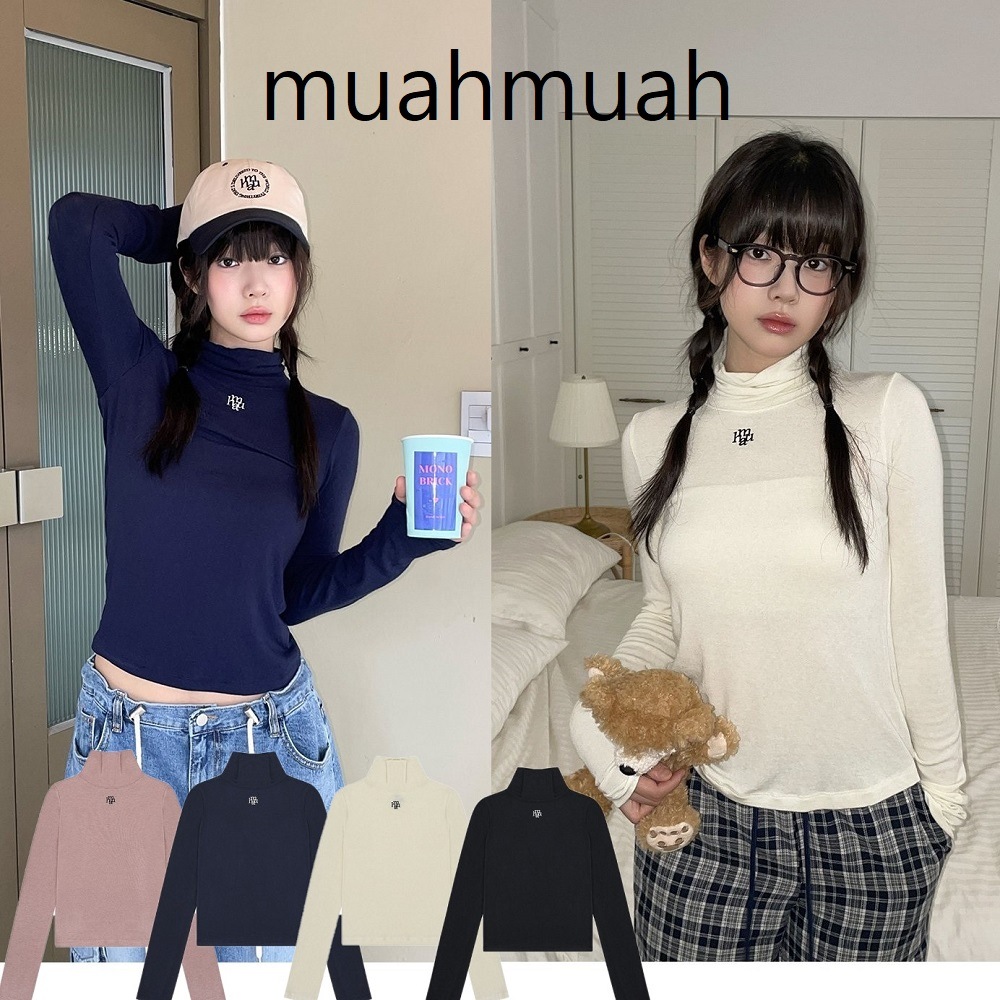 [2024FALL] LOGO STITCH WOOL SPAN POLA TEE 4색 新学期 ファッション 季節の変わり目に適した 可愛いパンツ モア