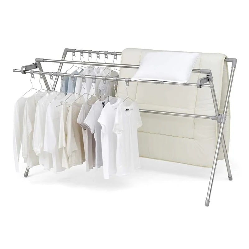 【即納】アイリスオーヤマ ステンレス鋼 物干し 布団も干せる 多機能 伸縮 布団4枚分 布団干し ダブルバー CSPX-230S 無地(ホワイト)