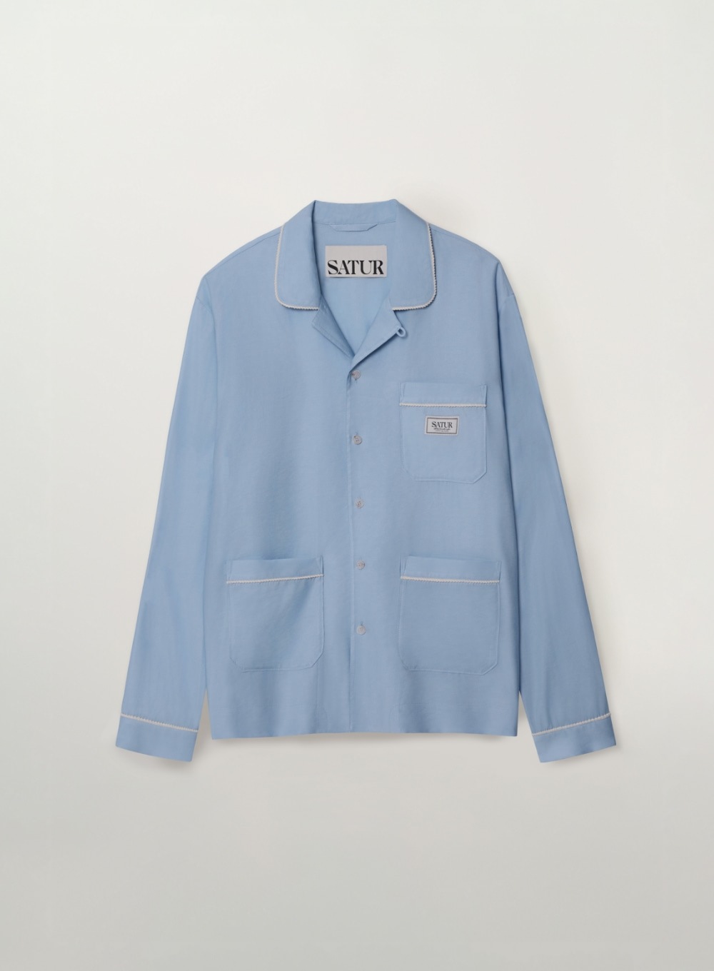 【SATUR】26SS HOMEWEAR OPEN COLLAR SHIRT : SKY BLUE