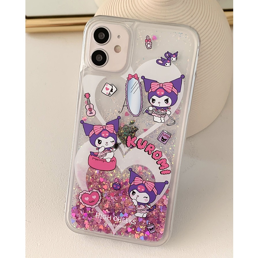 [HIGH CHEEKS] 韓国人気ファッションiPhoneケース Heart Kuromi Glitter
