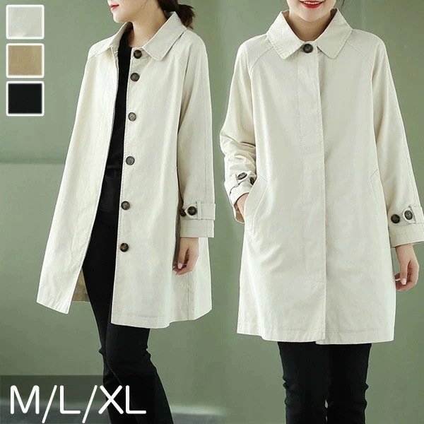 在庫限りスプリングコート レディース トレンチコート 韓国 ロング アウター 長袖 上品 春コート ジャケット 春秋 定番 無地 軽量カジュアル 20代 30代 40代 50代 オフ